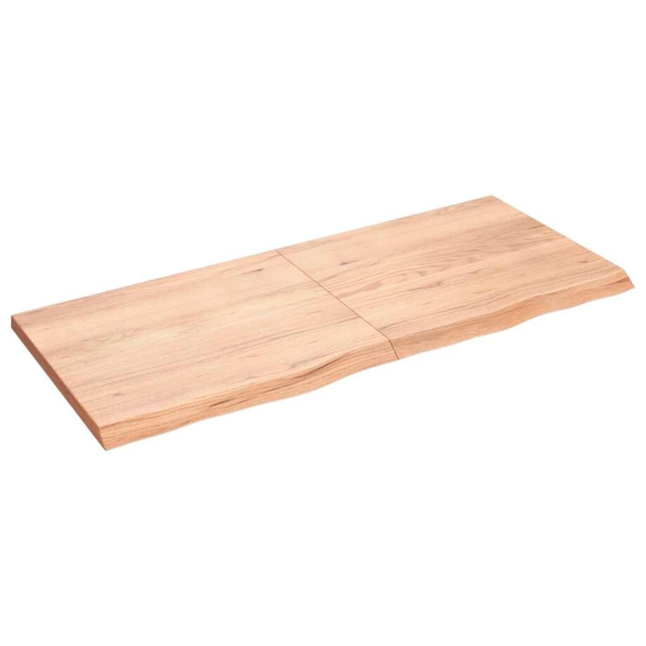 vidaXL Wandschap 140x60x(2-4)cm behandeld massief eikenhout lichtbruin vidaXL Wandschap 140x60x(2-4)cm behandeld massief eikenhout lichtbruin afbeelding 1