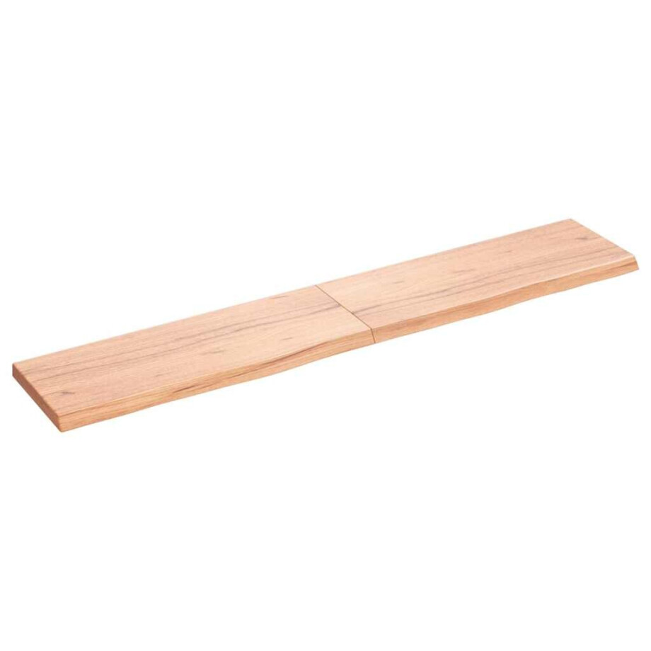 vidaXL Wandschap 160x30x(2-4)cm behandeld massief eikenhout lichtbruin afbeelding 1