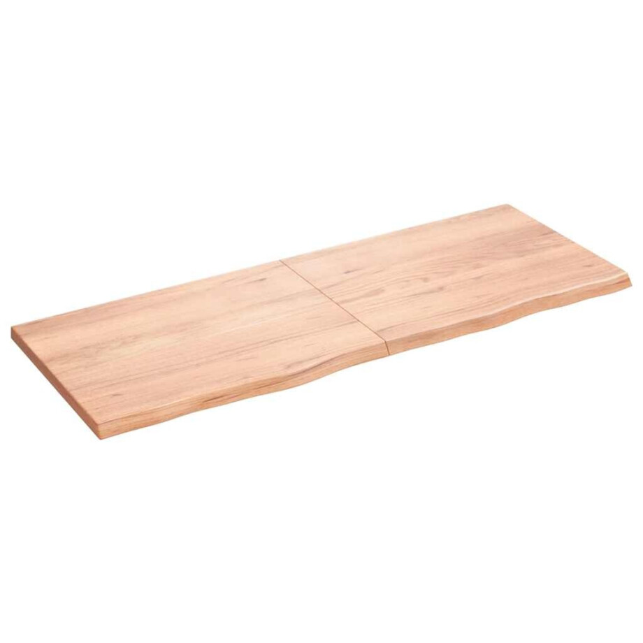 vidaXL Wandschap 160x60x(2-4)cm behandeld massief eikenhout lichtbruin vidaXL Wandschap 160x60x(2-4)cm behandeld massief eikenhout lichtbruin afbeelding 1