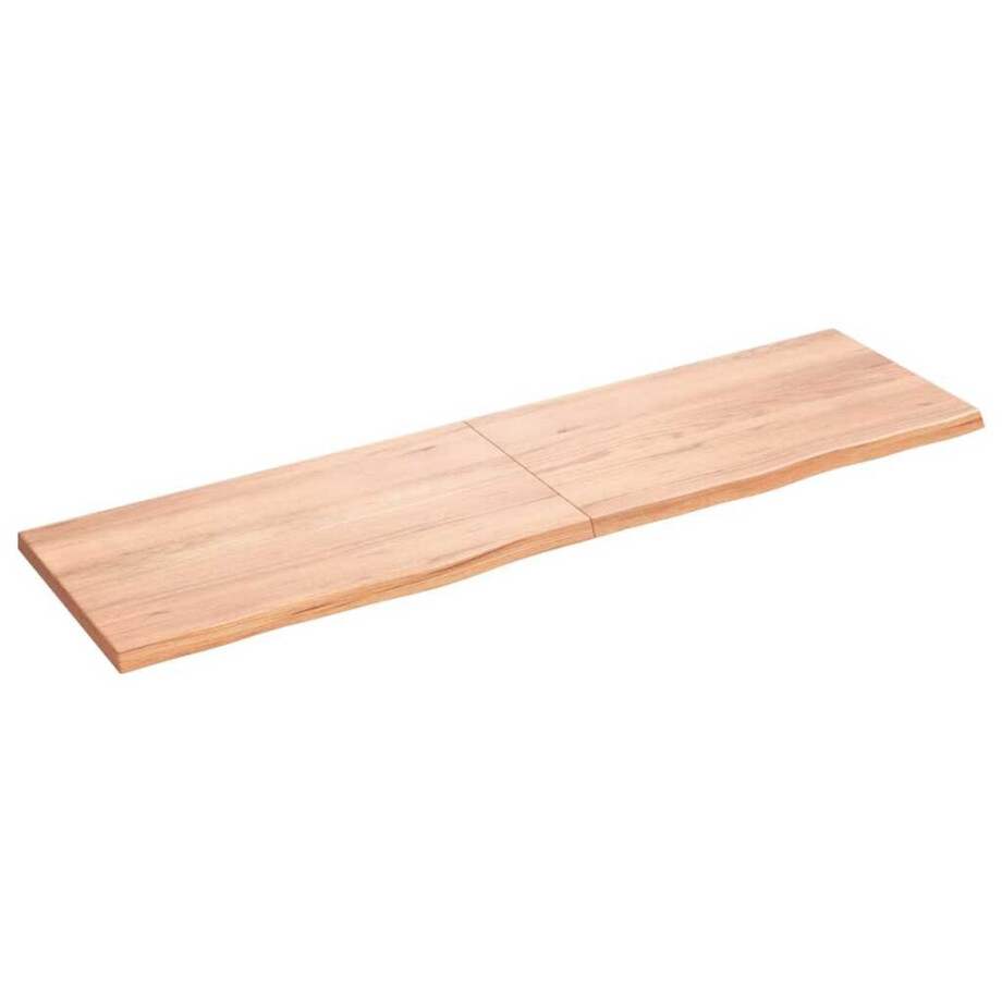 vidaXL Wandschap 180x50x(2-4)cm behandeld massief eikenhout lichtbruin afbeelding 1