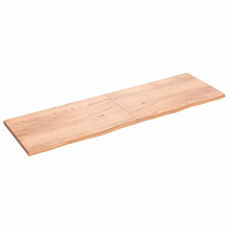 vidaXL Wandschap 200x60x(2-4)cm behandeld massief eikenhout lichtbruin vidaXL Wandschap 200x60x(2-4)cm behandeld massief eikenhout lichtbruin afbeelding 1
