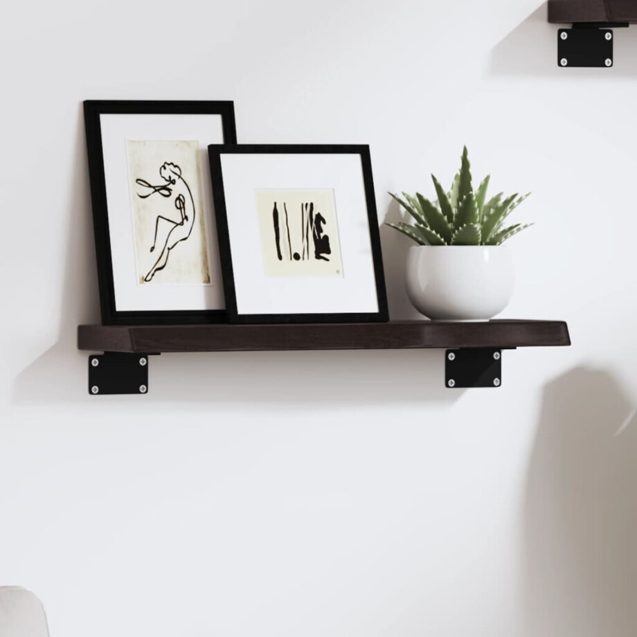 vidaXL Wandschap 40x10x2 cm behandeld massief eikenhout donkerbruin vidaXL Wandschap 40x10x2 cm behandeld massief eikenhout donkerbruin afbeelding 1