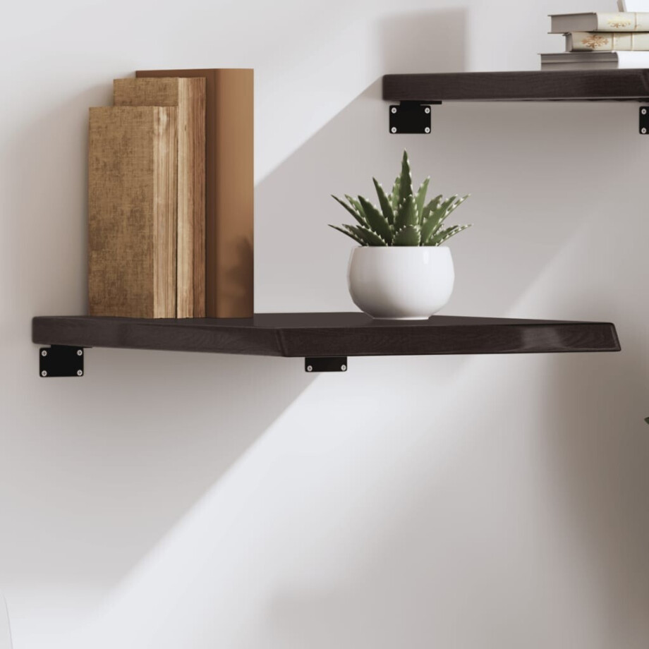 vidaXL Wandschap 40x60x(2-4)cm behandeld massief eikenhout donkerbruin afbeelding 1