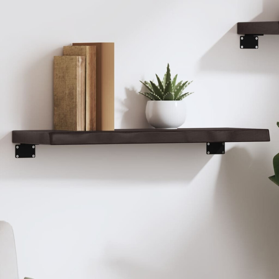 vidaXL Wandschap 60x20x4 cm behandeld massief eikenhout donkerbruin afbeelding 1
