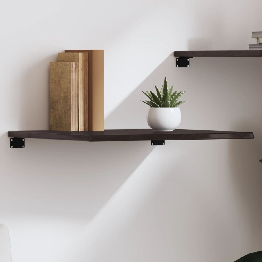 vidaXL Wandschap 60x50x2 cm behandeld massief eikenhout donkerbruin vidaXL Wandschap 60x50x2 cm behandeld massief eikenhout donkerbruin afbeelding 1