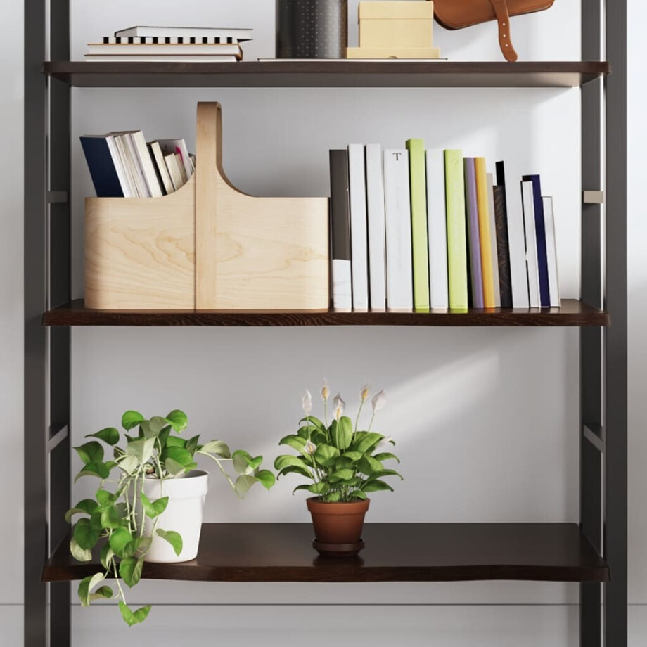vidaXL Wandschap 100x60x2 cm behandeld massief eikenhout donkerbruin afbeelding 1
