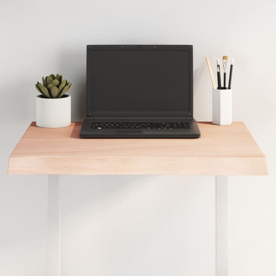 vidaXL Tafelblad natuurlijke rand 60x40x(2-4) cm massief eikenhout afbeelding 1