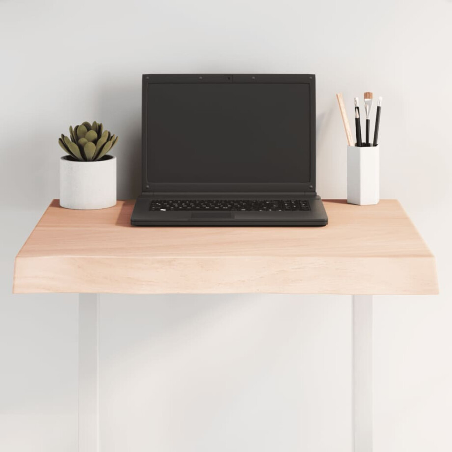 vidaXL Tafelblad natuurlijke rand 60x60x(2-6) cm massief eikenhout afbeelding 1