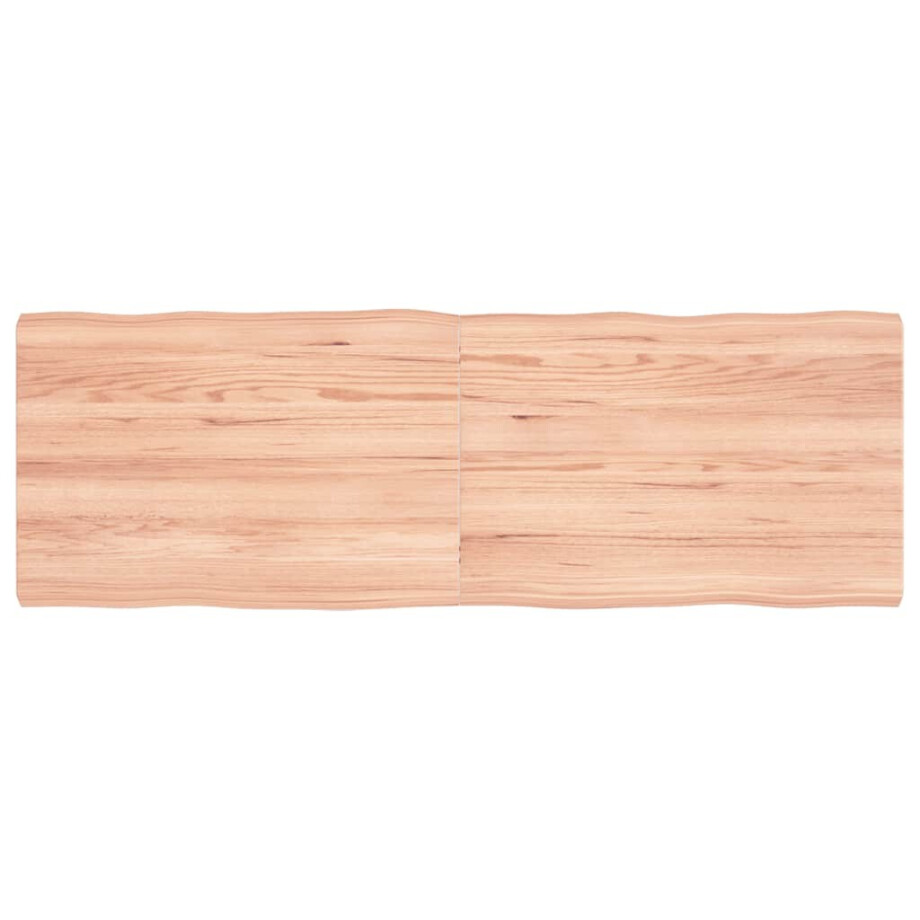 vidaXL Tafelblad natuurlijke rand 120x40x(2-4)cm eikenhout lichtbruin afbeelding 1