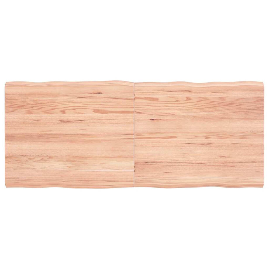 vidaXL Tafelblad natuurlijke rand 120x50x(2-4)cm eikenhout lichtbruin afbeelding 1