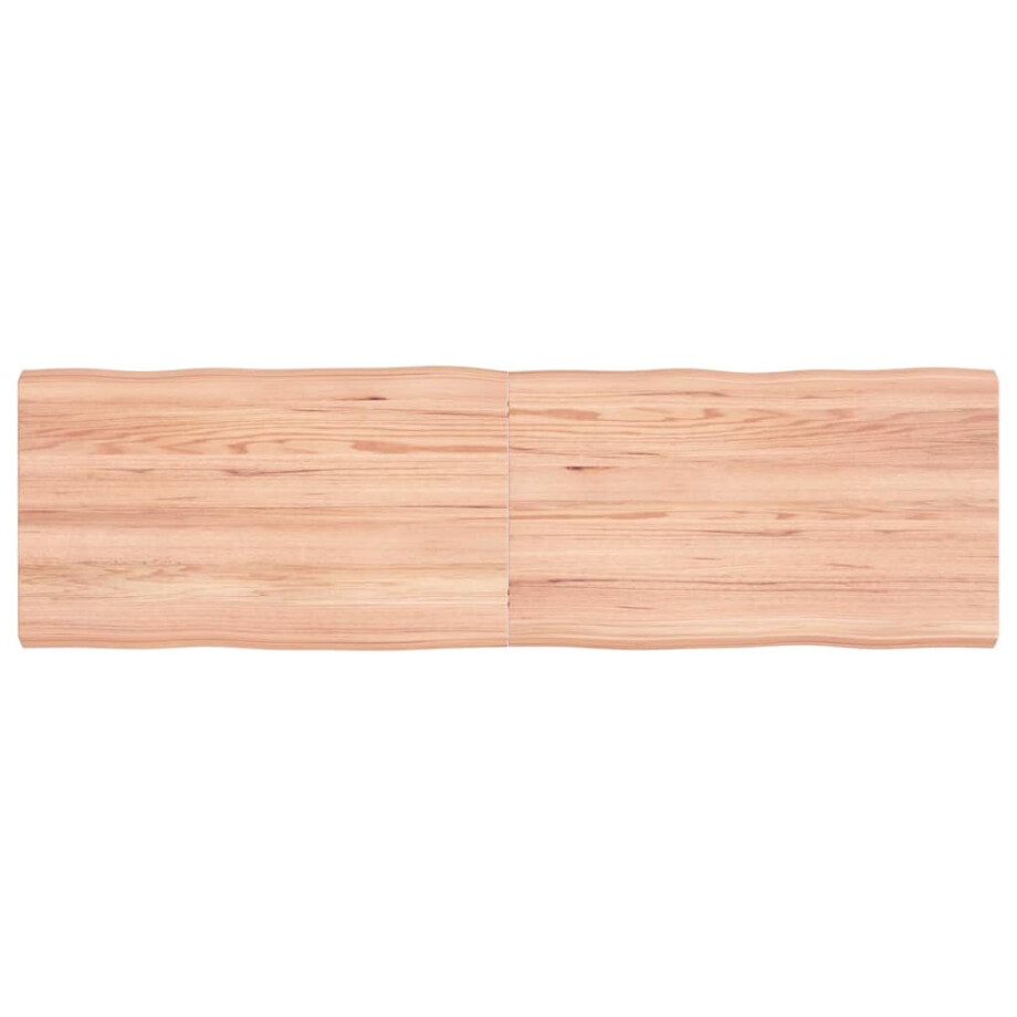 vidaXL Tafelblad natuurlijke rand 140x40x(2-4) cm eikenhout lichtbruin afbeelding 1