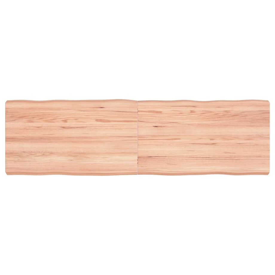 vidaXL Tafelblad natuurlijke rand 140x40x(2-6)cm eikenhout lichtbruin afbeelding 1
