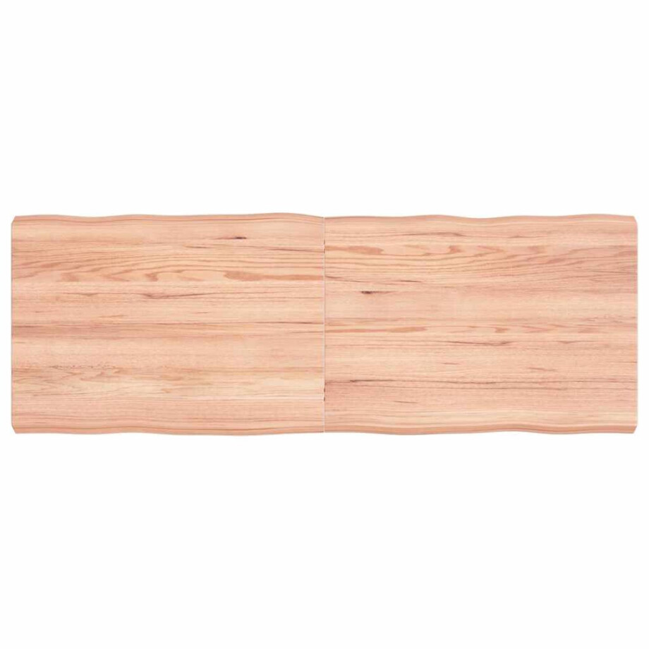 vidaXL Tafelblad natuurlijke rand 140x50x(2-6) cm eikenhout lichtbruin afbeelding 1