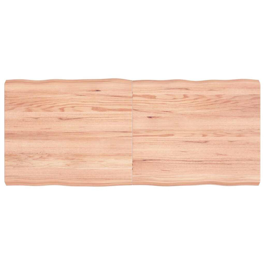 vidaXL Tafelblad natuurlijke rand 140x60x(2-6) cm eikenhout lichtbruin afbeelding 1