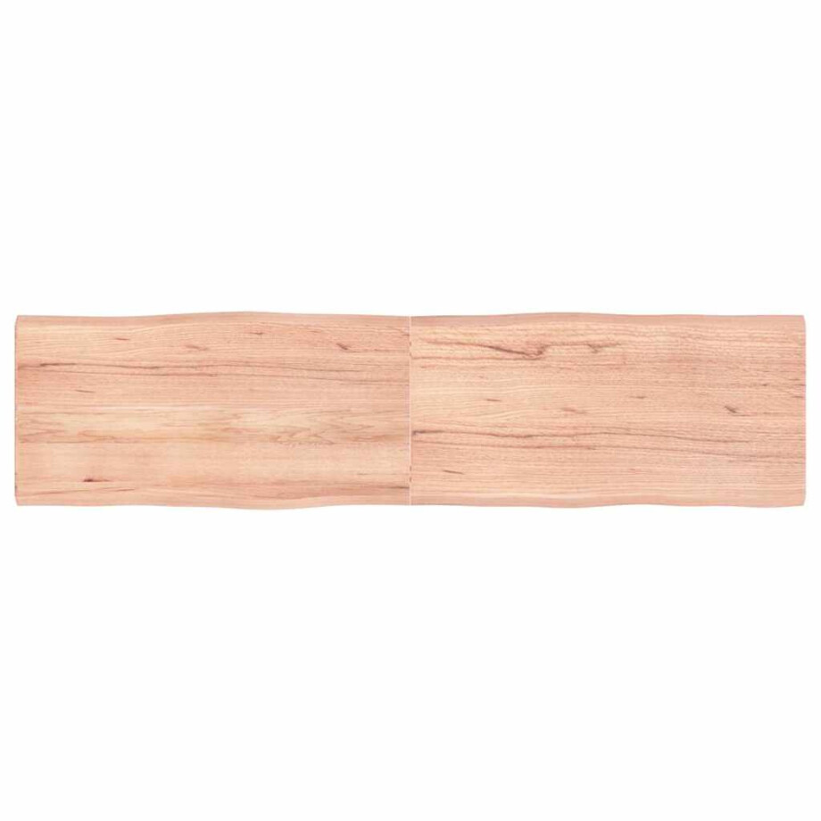 vidaXL Tafelblad natuurlijke rand 160x40x(2-4) cm eikenhout lichtbruin vidaXL Tafelblad natuurlijke rand 160x40x(2-4) cm eikenhout lichtbruin afbeelding 1