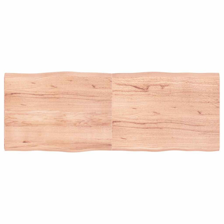 vidaXL Tafelblad natuurlijke rand 160x60x(2-4) cm eikenhout lichtbruin afbeelding 1