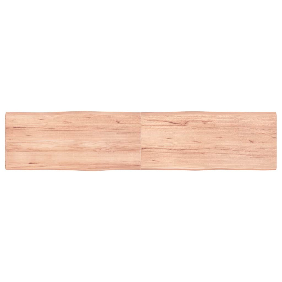 vidaXL Tafelblad natuurlijke rand 180x40x(2-4) cm eikenhout lichtbruin afbeelding 1
