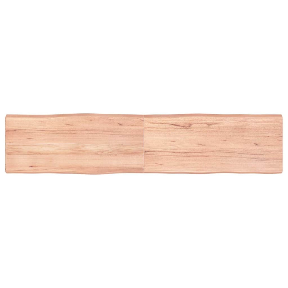 vidaXL Tafelblad natuurlijke rand 180x40x(2-6) cm eikenhout lichtbruin afbeelding 1