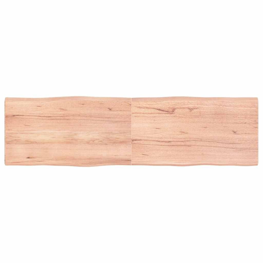 vidaXL Tafelblad natuurlijke rand 180x50x(2-4) cm eikenhout lichtbruin afbeelding 1