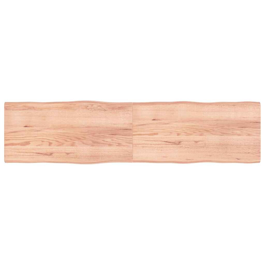 vidaXL Tafelblad natuurlijke rand 200x50x(2-4) cm eikenhout lichtbruin afbeelding 1
