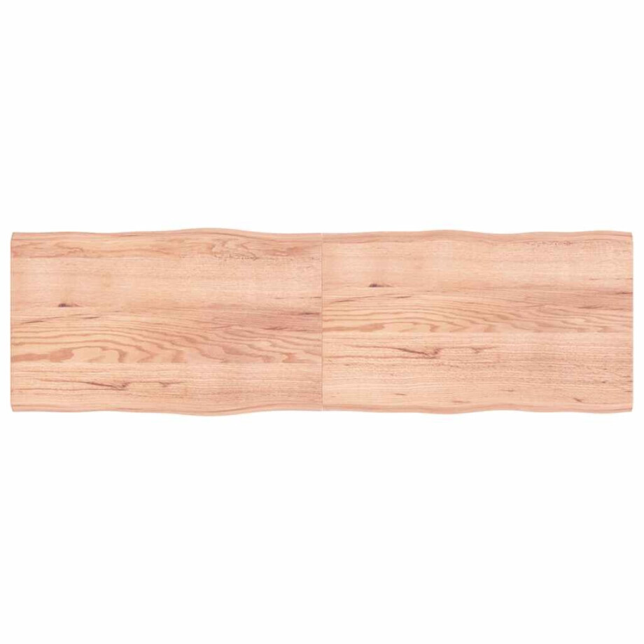 vidaXL Tafelblad natuurlijke rand 200x60x(2-4) cm eikenhout lichtbruin afbeelding 1