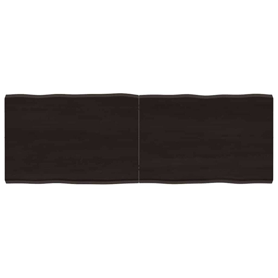 vidaXL Tafelblad natuurlijke rand 120x40x(2-4)cm eikenhout donkerbruin afbeelding 1