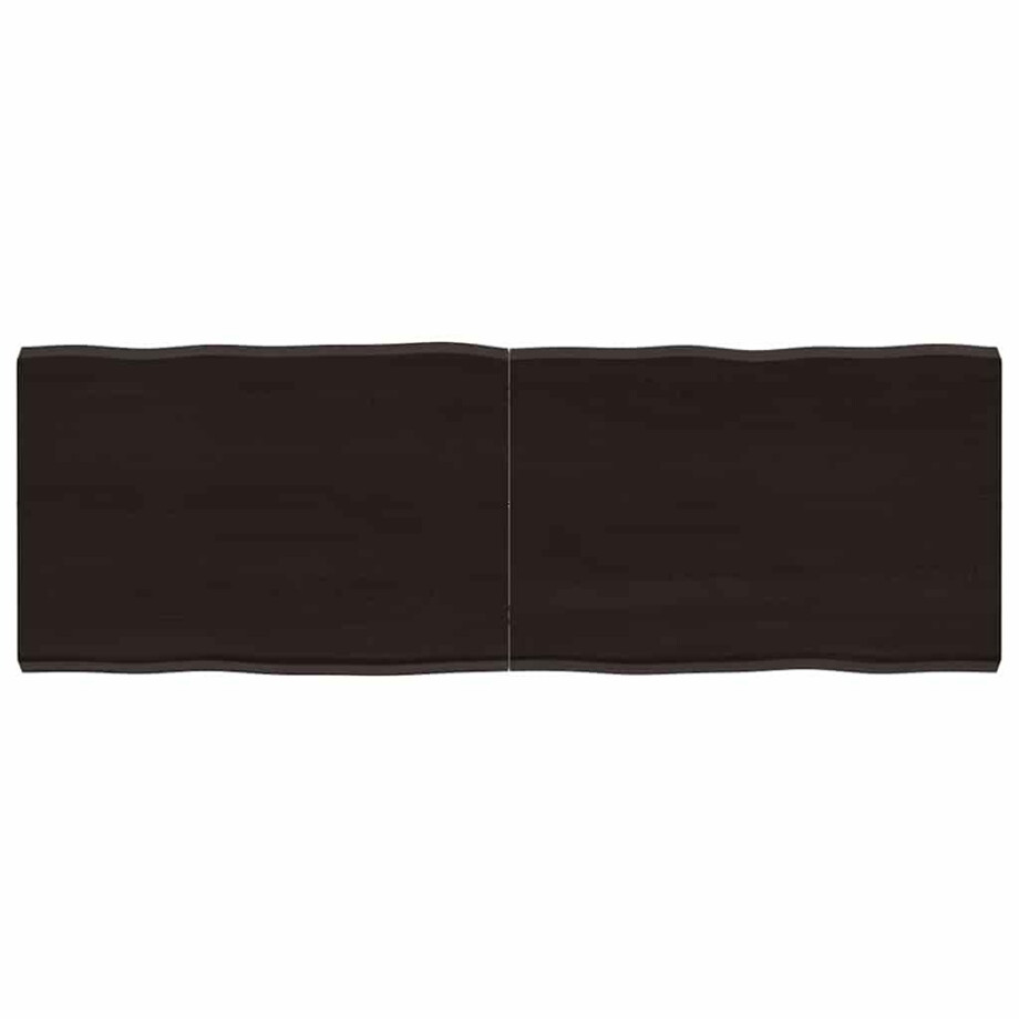 vidaXL Tafelblad natuurlijke rand 120x40x(2-4)cm eikenhout donkerbruin vidaXL Tafelblad natuurlijke rand 120x40x(2-4)cm eikenhout donkerbruin afbeelding 1