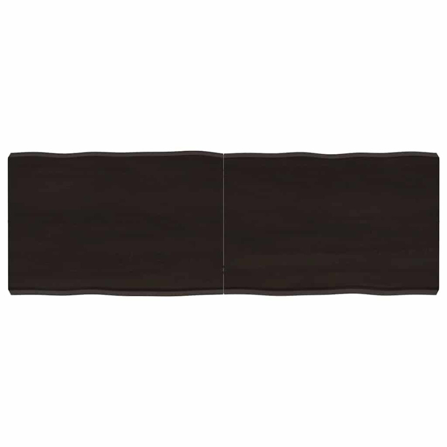 vidaXL Tafelblad natuurlijke rand 120x40x(2-6)cm eikenhout donkerbruin vidaXL Tafelblad natuurlijke rand 120x40x(2-6)cm eikenhout donkerbruin afbeelding 1