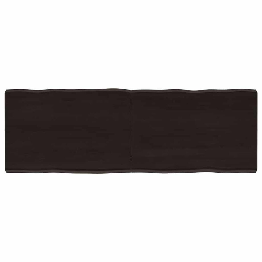 vidaXL Tafelblad natuurlijke rand 120x40x(2-6)cm eikenhout donkerbruin afbeelding 1