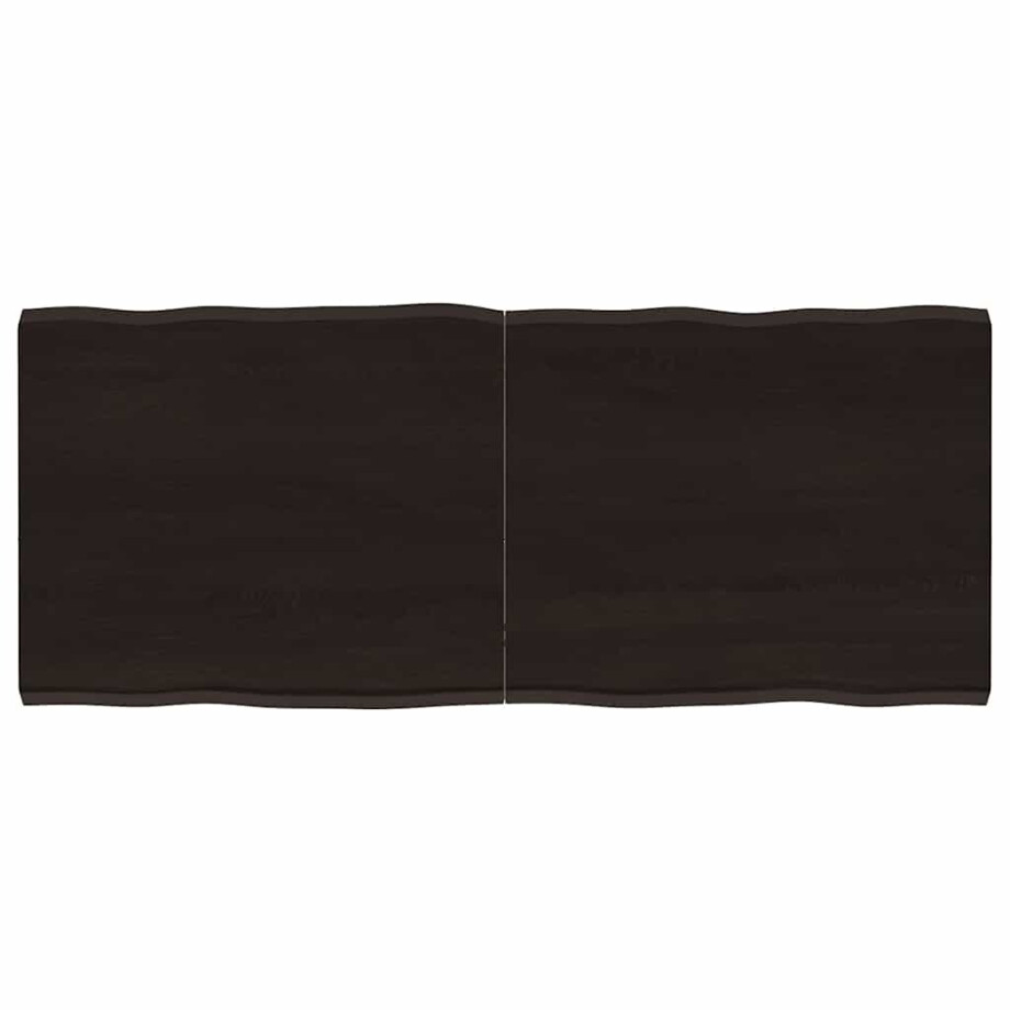 vidaXL Tafelblad natuurlijke rand 120x50x(2-4)cm eikenhout donkerbruin vidaXL Tafelblad natuurlijke rand 120x50x(2-4)cm eikenhout donkerbruin afbeelding 1
