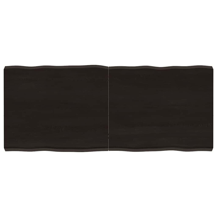 vidaXL Tafelblad natuurlijke rand 120x50x(2-6)cm eikenhout donkerbruin vidaXL Tafelblad natuurlijke rand 120x50x(2-6)cm eikenhout donkerbruin afbeelding 1