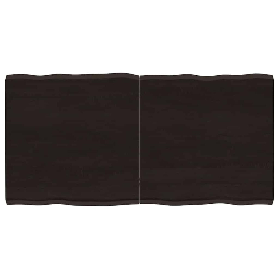vidaXL Tafelblad natuurlijke rand 120x60x(2-4)cm eikenhout donkerbruin afbeelding 1