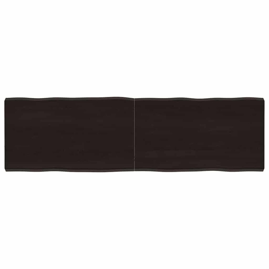 vidaXL Tafelblad natuurlijke rand 140x40x(2-4)cm eikenhout donkerbruin vidaXL Tafelblad natuurlijke rand 140x40x(2-4)cm eikenhout donkerbruin afbeelding 1