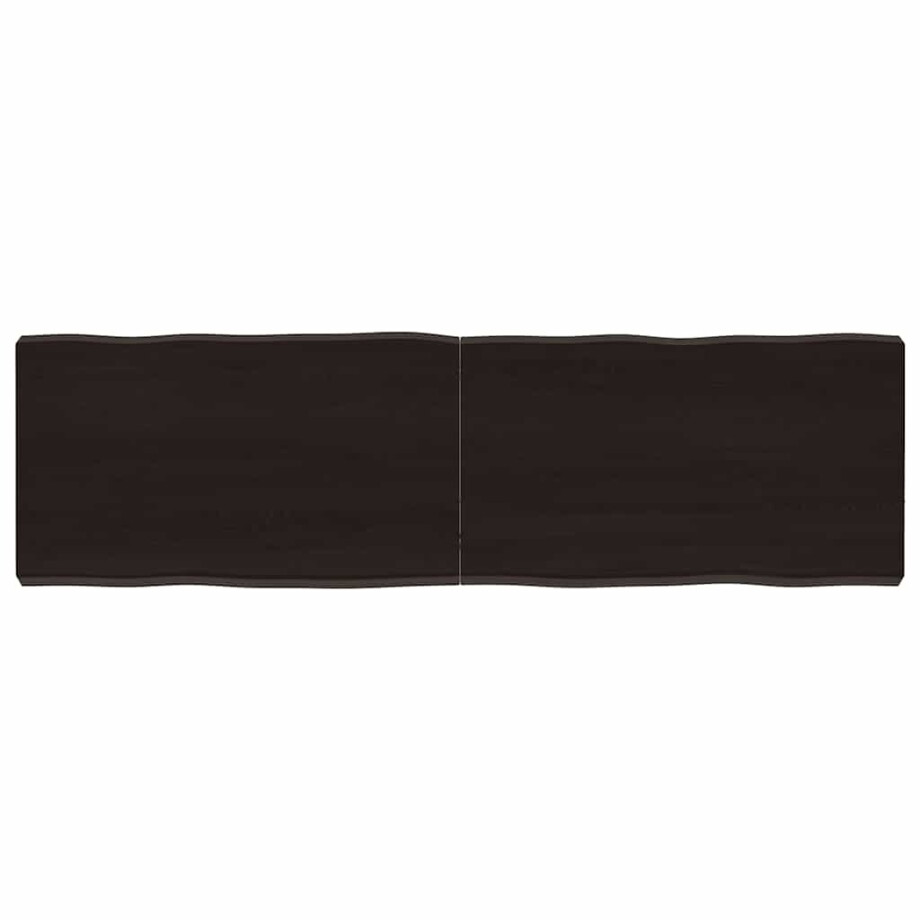 vidaXL Tafelblad natuurlijke rand 140x40x(2-6)cm eikenhout donkerbruin vidaXL Tafelblad natuurlijke rand 140x40x(2-6)cm eikenhout donkerbruin afbeelding 1