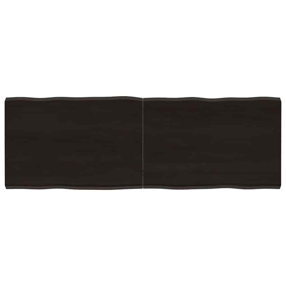 vidaXL Tafelblad natuurlijke rand 140x50x(2-4)cm eikenhout donkerbruin vidaXL Tafelblad natuurlijke rand 140x50x(2-4)cm eikenhout donkerbruin afbeelding 1