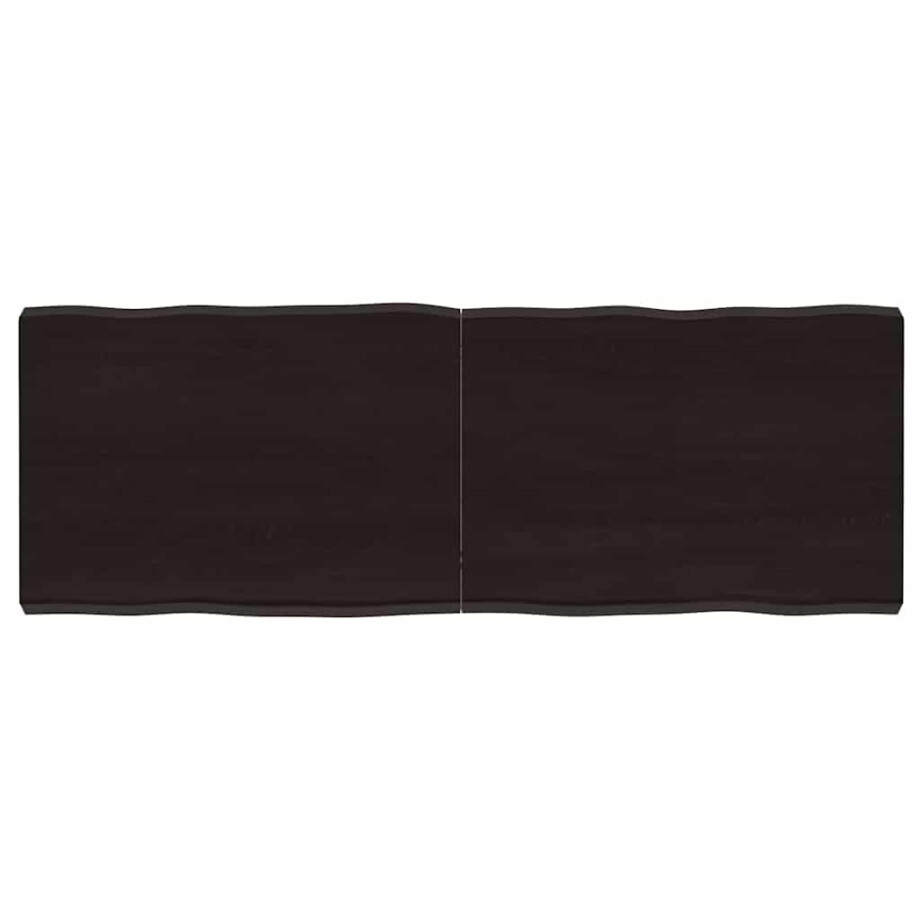 vidaXL Tafelblad natuurlijke rand 140x50x(2-6)cm eikenhout donkerbruin vidaXL Tafelblad natuurlijke rand 140x50x(2-6)cm eikenhout donkerbruin afbeelding 1