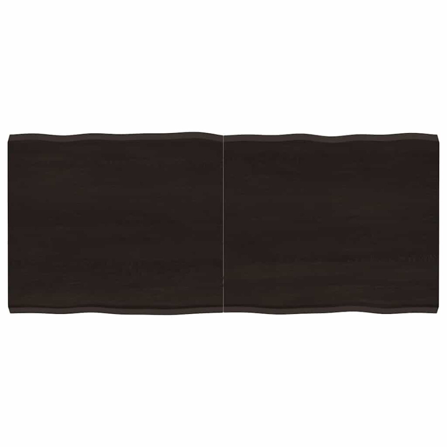 vidaXL Tafelblad natuurlijke rand 140x60x(2-4)cm eikenhout donkerbruin vidaXL Tafelblad natuurlijke rand 140x60x(2-4)cm eikenhout donkerbruin afbeelding 1