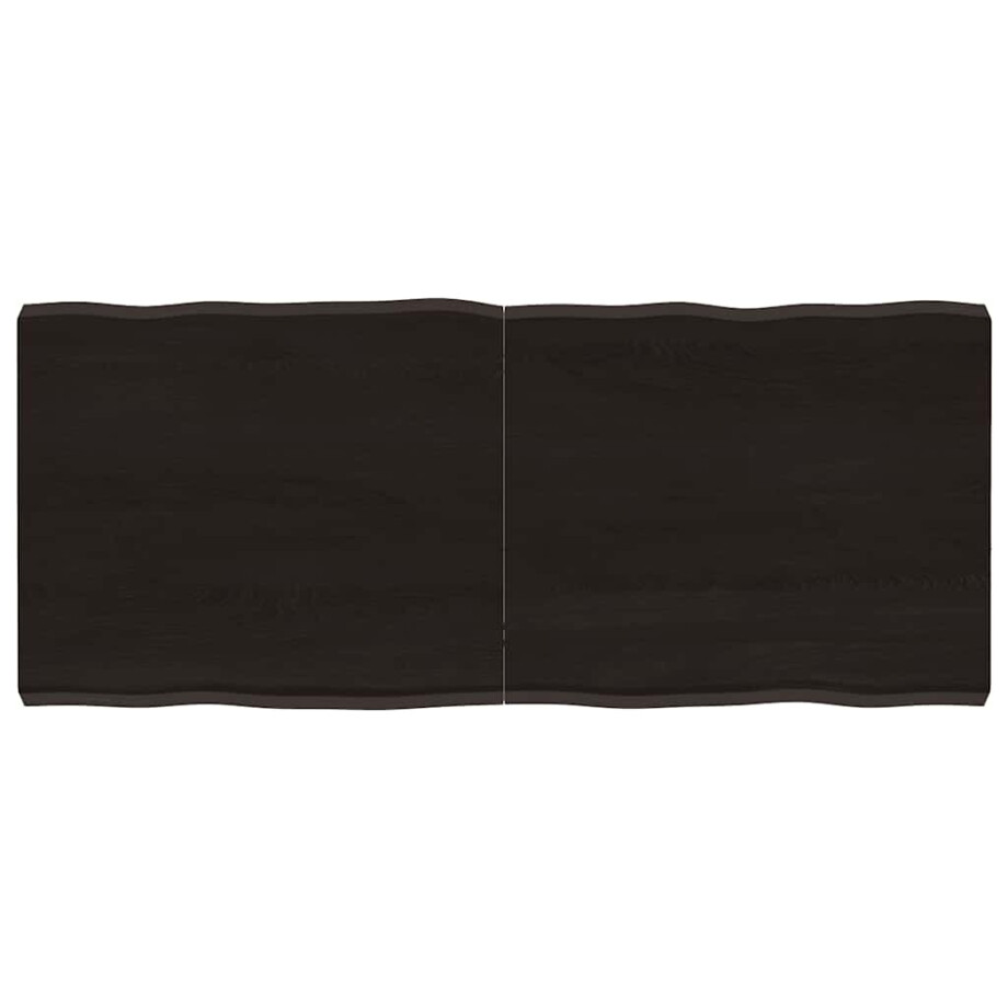 vidaXL Tafelblad natuurlijke rand 140x60x(2-6)cm eikenhout donkerbruin afbeelding 1