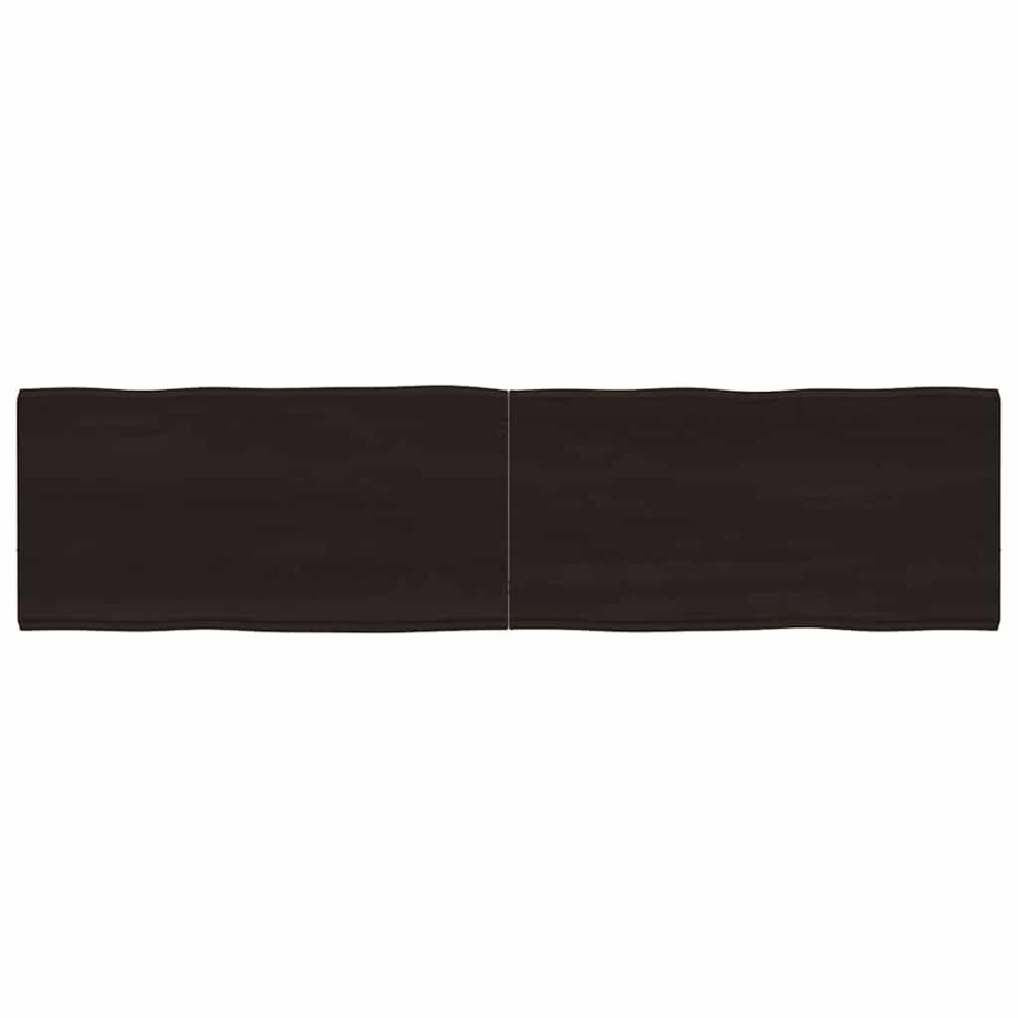 vidaXL Tafelblad natuurlijke rand 160x40x(2-4)cm eikenhout donkerbruin vidaXL Tafelblad natuurlijke rand 160x40x(2-4)cm eikenhout donkerbruin afbeelding 1
