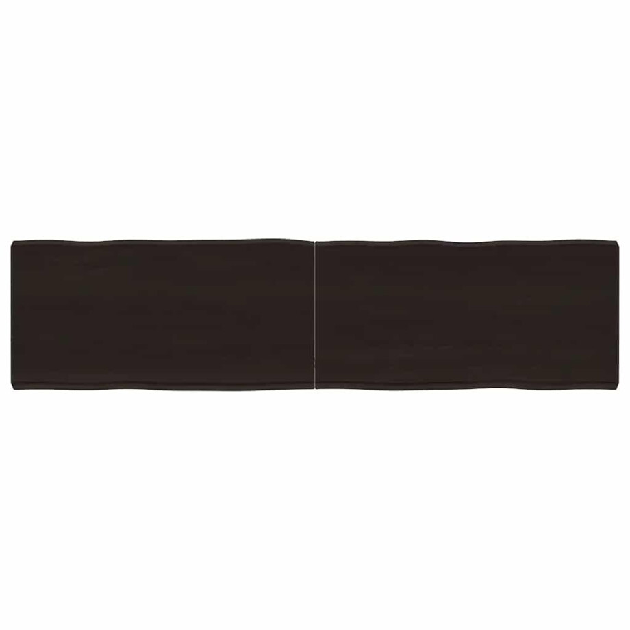 vidaXL Tafelblad natuurlijke rand 160x40x(2-6)cm eikenhout donkerbruin vidaXL Tafelblad natuurlijke rand 160x40x(2-6)cm eikenhout donkerbruin afbeelding 1