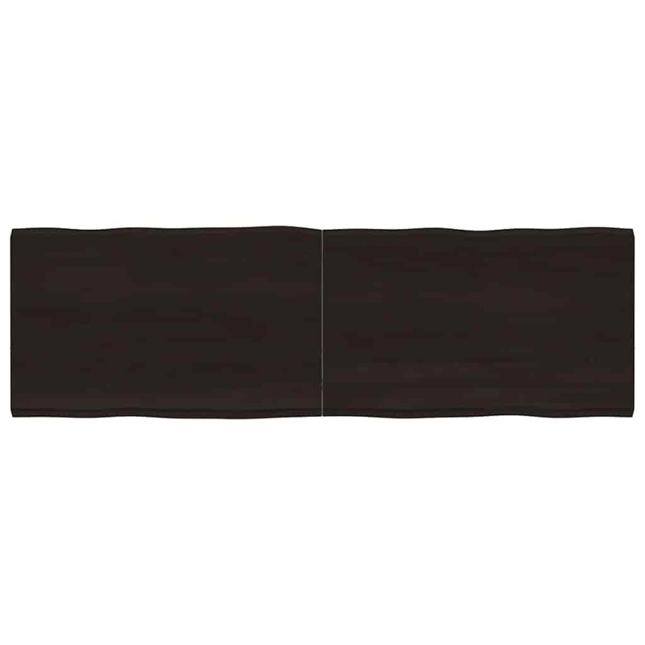 vidaXL Tafelblad natuurlijke rand 160x50x(2-4)cm eikenhout donkerbruin afbeelding 1