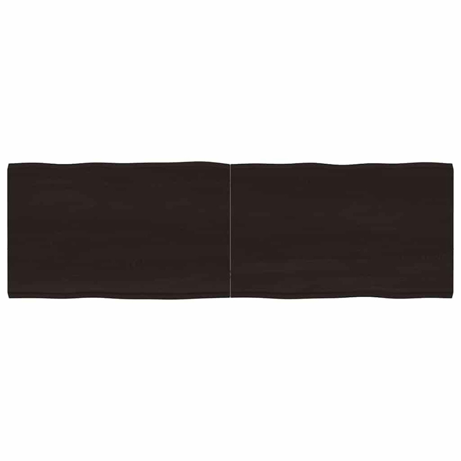 vidaXL Tafelblad natuurlijke rand 160x50x(2-4)cm eikenhout donkerbruin vidaXL Tafelblad natuurlijke rand 160x50x(2-4)cm eikenhout donkerbruin afbeelding 1