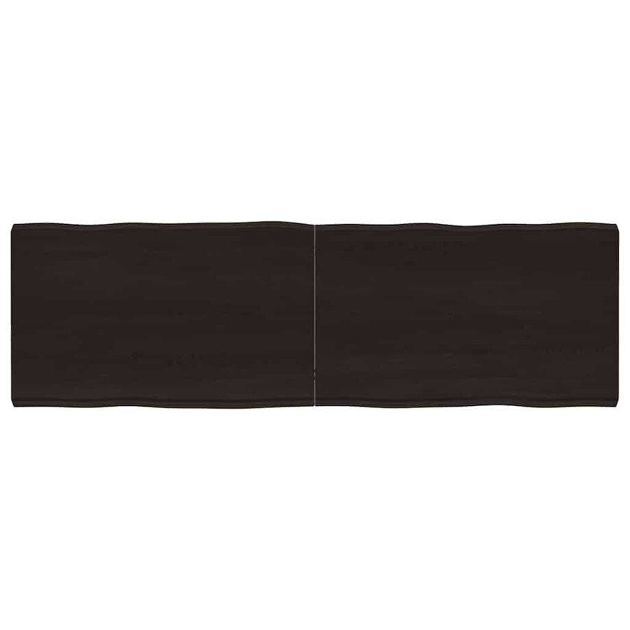 vidaXL Tafelblad natuurlijke rand 160x50x(2-6)cm eikenhout donkerbruin vidaXL Tafelblad natuurlijke rand 160x50x(2-6)cm eikenhout donkerbruin afbeelding 1
