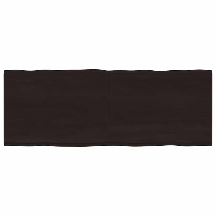 vidaXL Tafelblad natuurlijke rand 160x60x(2-4)cm eikenhout donkerbruin vidaXL Tafelblad natuurlijke rand 160x60x(2-4)cm eikenhout donkerbruin afbeelding 1
