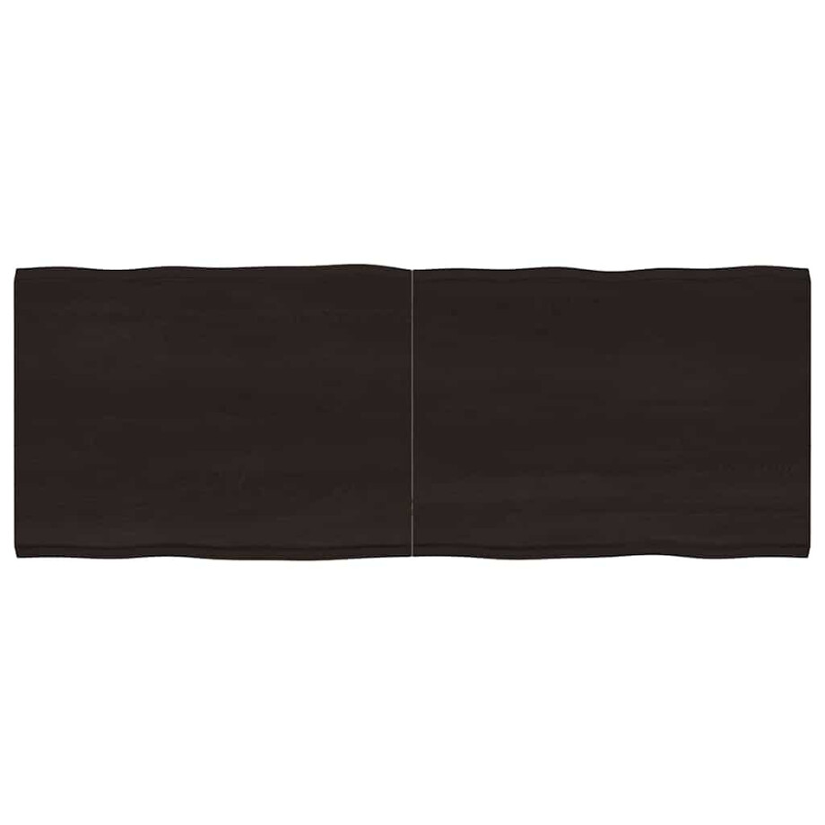 vidaXL Tafelblad natuurlijke rand 160x60x(2-4)cm eikenhout donkerbruin afbeelding 1