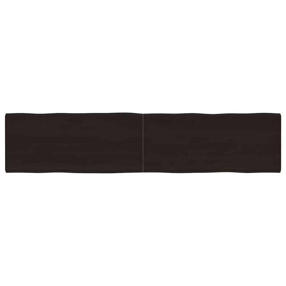 vidaXL Tafelblad natuurlijke rand 180x40x(2-4)cm eikenhout donkerbruin afbeelding 1