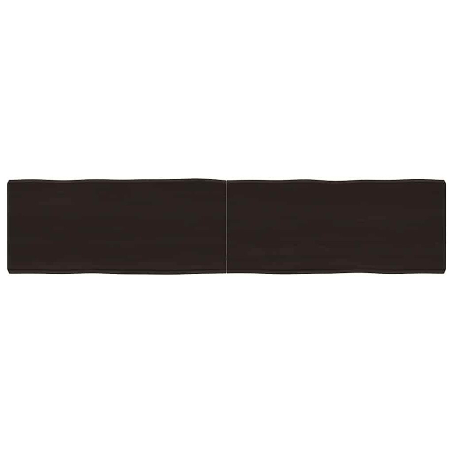 vidaXL Tafelblad natuurlijke rand 180x40x(2-6)cm eikenhout donkerbruin vidaXL Tafelblad natuurlijke rand 180x40x(2-6)cm eikenhout donkerbruin afbeelding 1