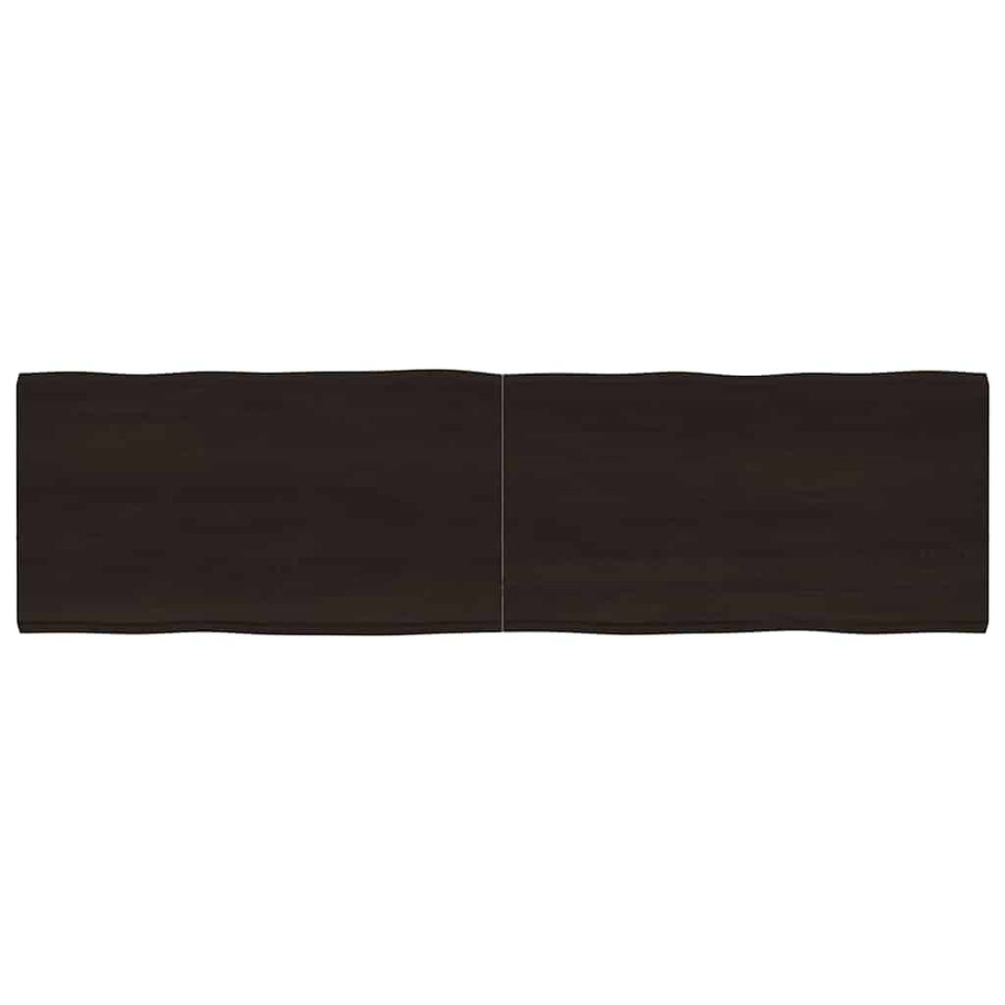 vidaXL Tafelblad natuurlijke rand 180x50x(2-4)cm eikenhout donkerbruin vidaXL Tafelblad natuurlijke rand 180x50x(2-4)cm eikenhout donkerbruin afbeelding 1