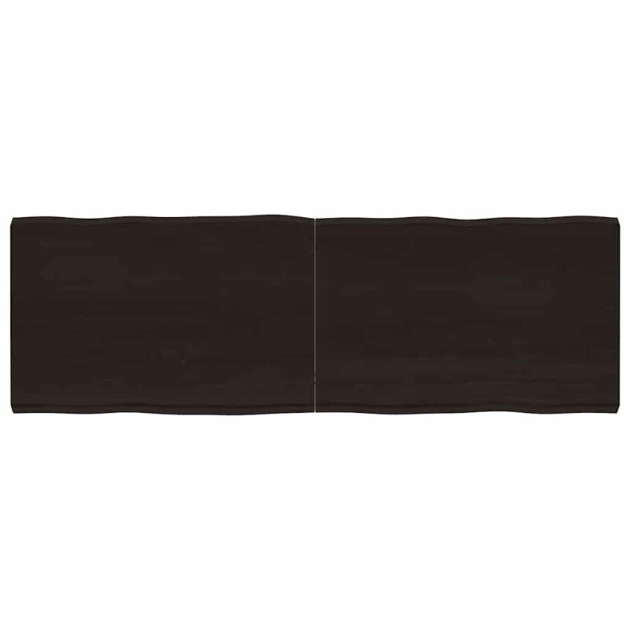 vidaXL Tafelblad natuurlijke rand 180x60x(2-6)cm eikenhout donkerbruin vidaXL Tafelblad natuurlijke rand 180x60x(2-6)cm eikenhout donkerbruin afbeelding 1