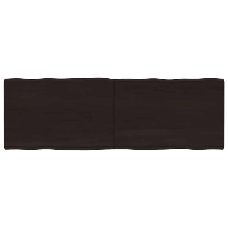 vidaXL Tafelblad natuurlijke rand 180x60x(2-6)cm eikenhout donkerbruin vidaXL Tafelblad natuurlijke rand 180x60x(2-6)cm eikenhout donkerbruin afbeelding 1